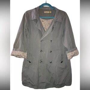 TRUE GRIT DRY GOODS XL Floral lined Jacket Cute Floral & Faceted Buttons 6673